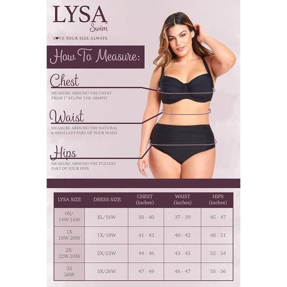 LYSA Swim Underwire Swim Bikini Top 0X (14W/16W) - Picture 5 of 5